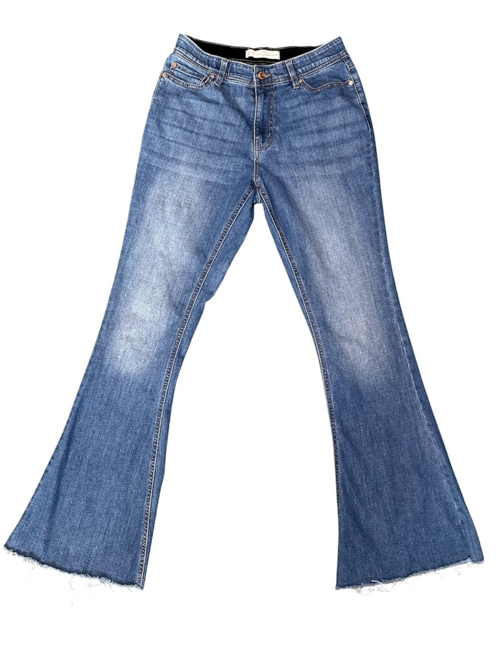 Cato EST. 1946 denim Womens Jeans SZ 10 stretch flare high rise raw hem #285